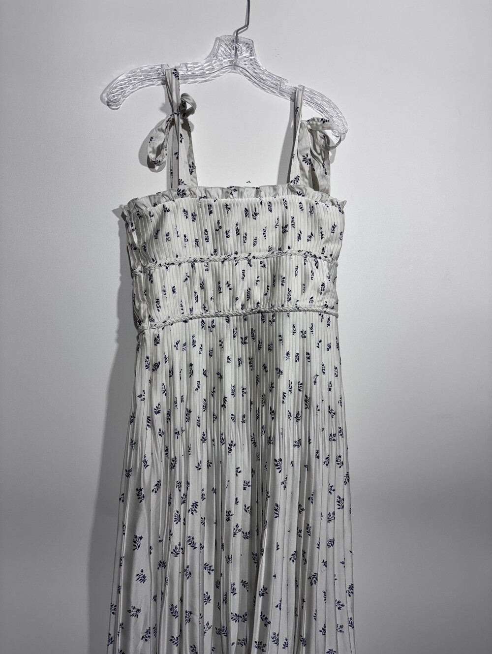 Polo Ralph Lauren Floral Pleated Satin Maxi Dress Size 8 - Picture 10 of 11